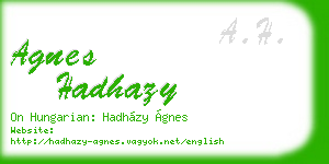 agnes hadhazy business card